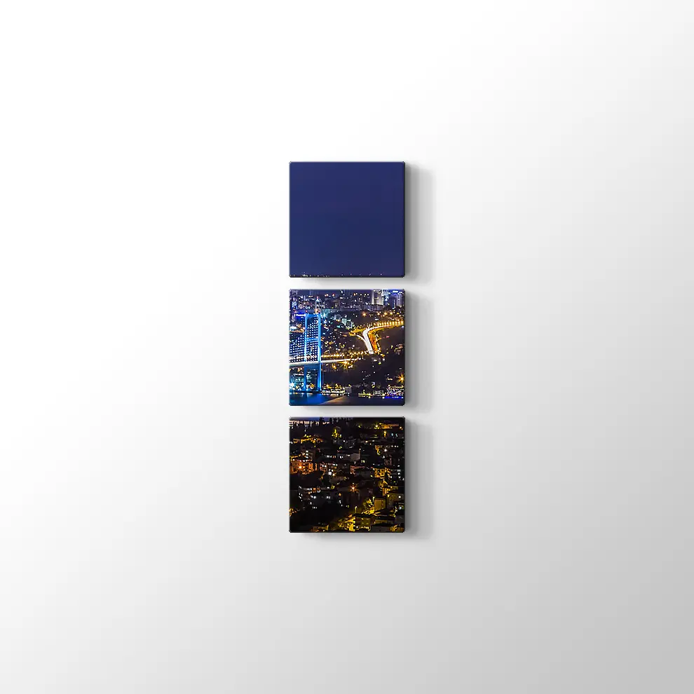 İstanbul Gece Manzarası Kanvas Tablo