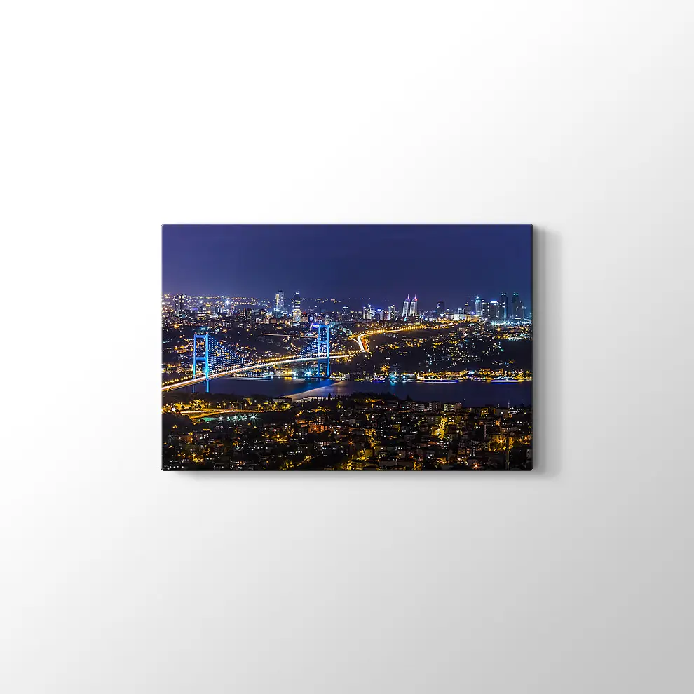 İstanbul Gece Manzarası Kanvas Tablo