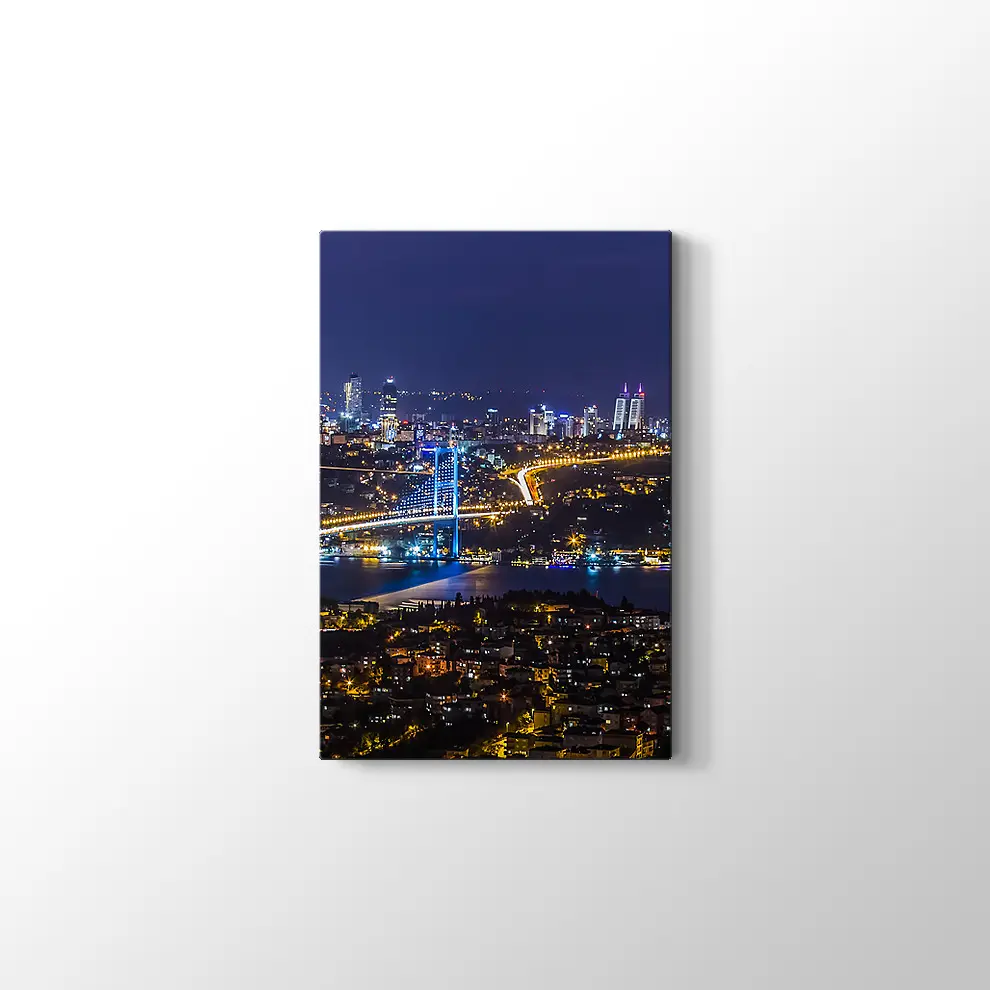 İstanbul Gece Manzarası Kanvas Tablo