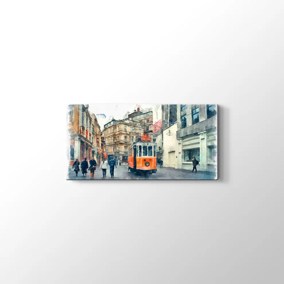 Suluboya Taksim Kanvas Tablo