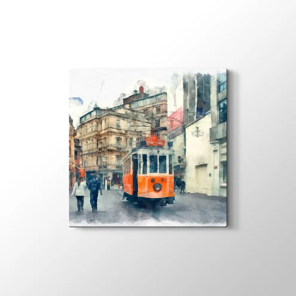 Suluboya Taksim Kanvas Tablo