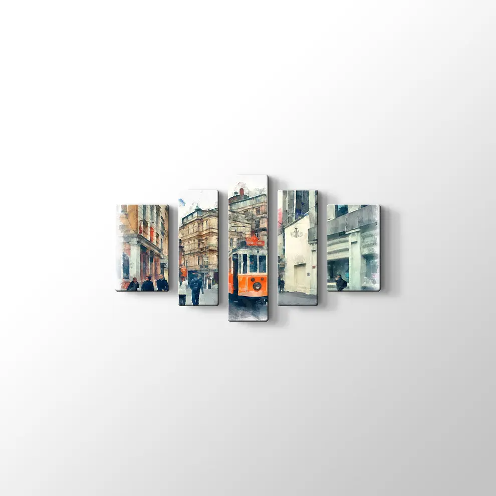 Suluboya Taksim Kanvas Tablo