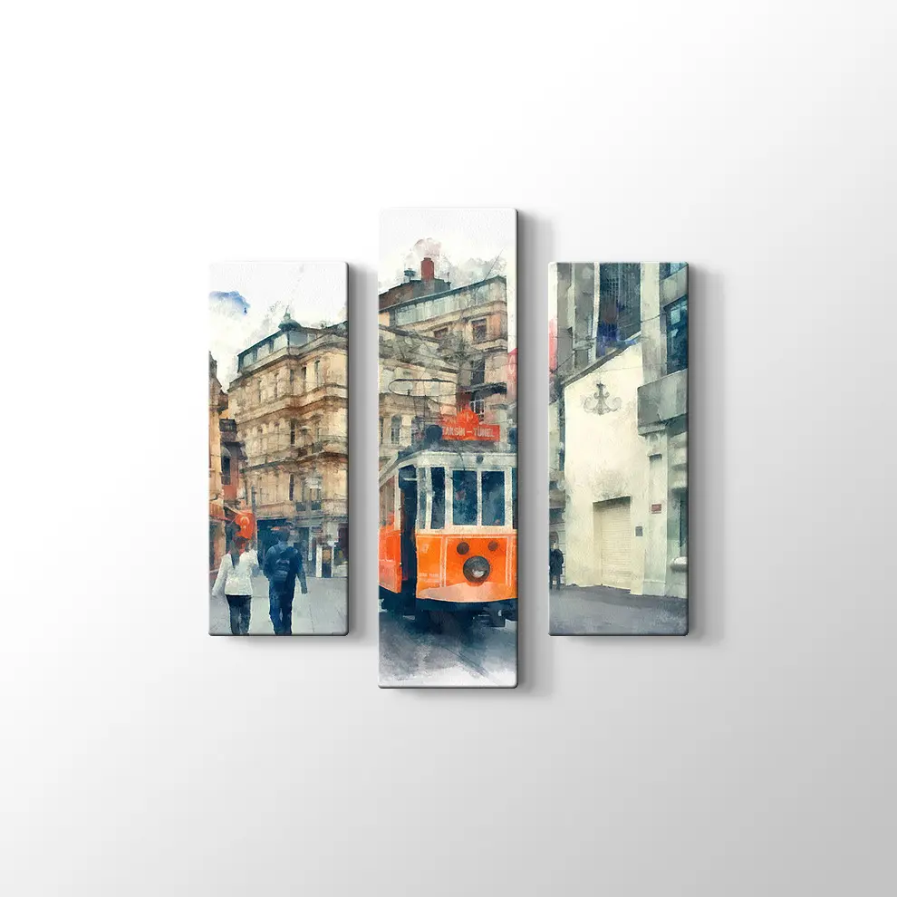 Suluboya Taksim Kanvas Tablo