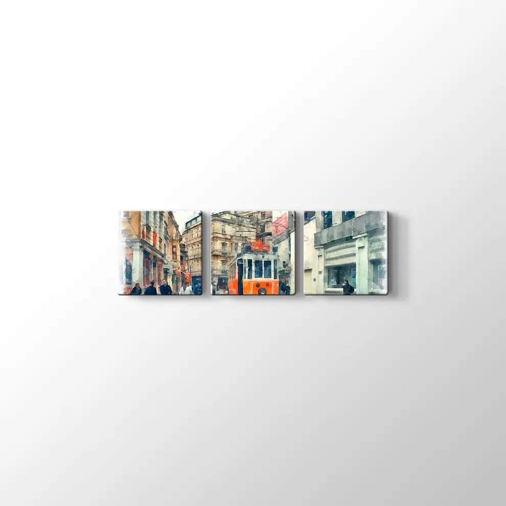 Suluboya Taksim Kanvas Tablo