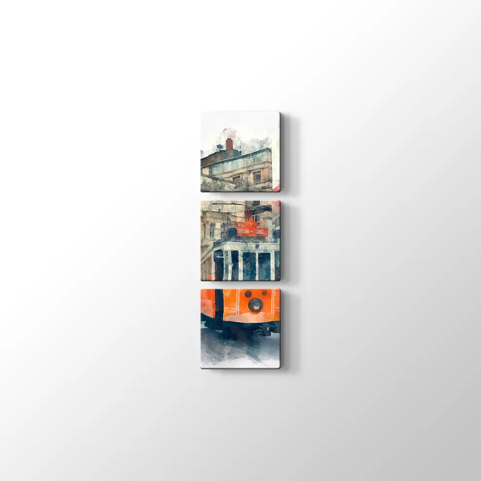 Suluboya Taksim Kanvas Tablo