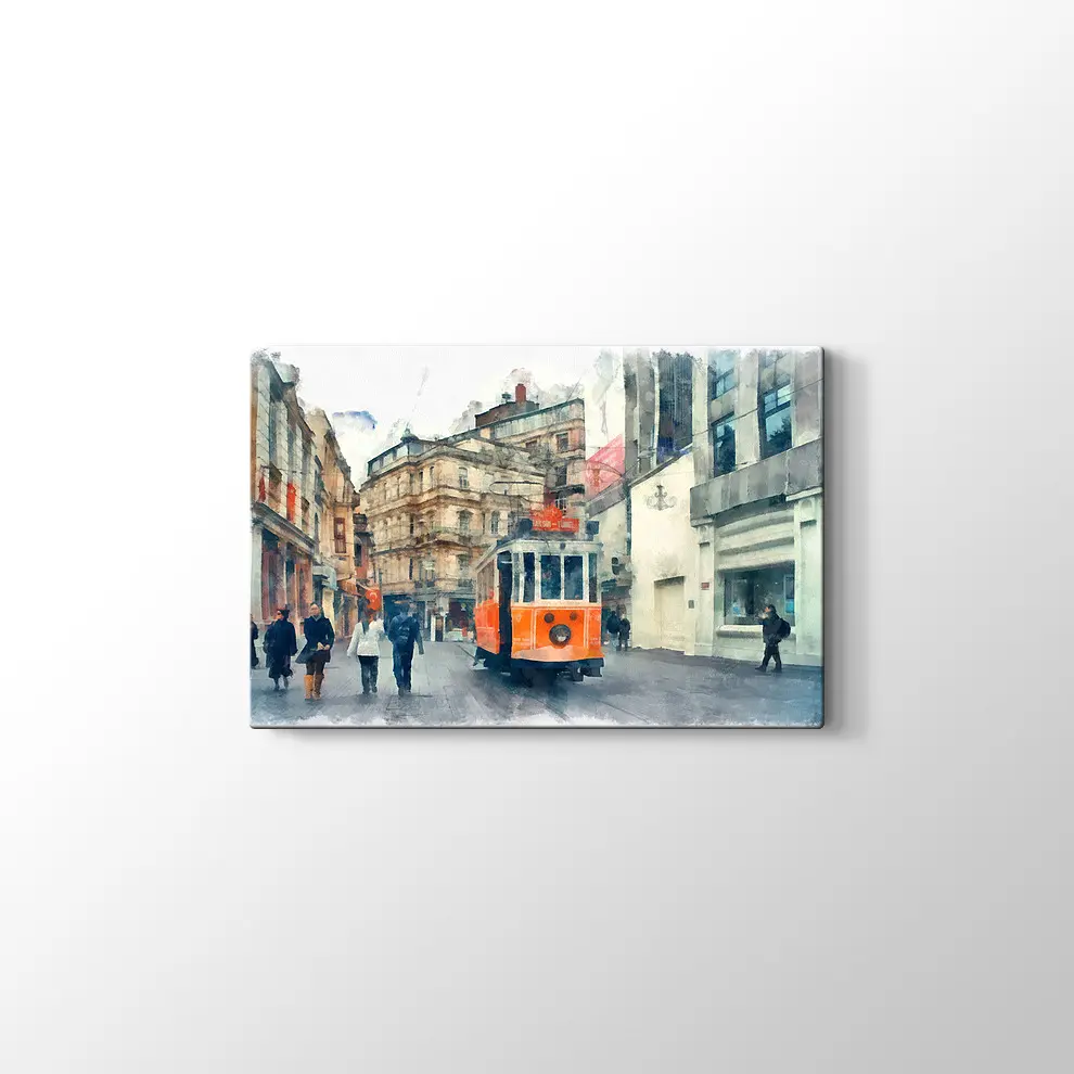 Suluboya Taksim Kanvas Tablo