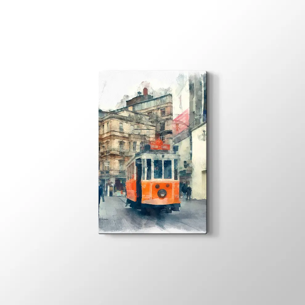 Suluboya Taksim Kanvas Tablo