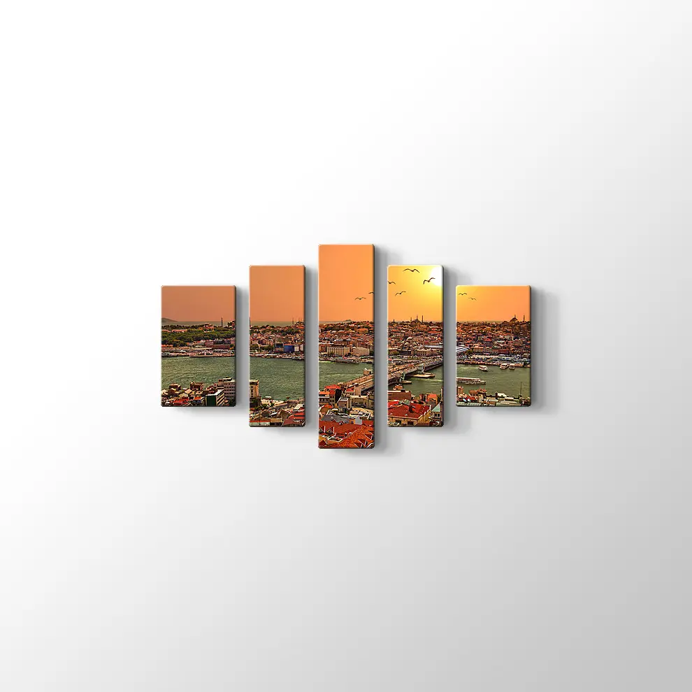 Haliç Gün Batımı Manzarası Kanvas Tablo