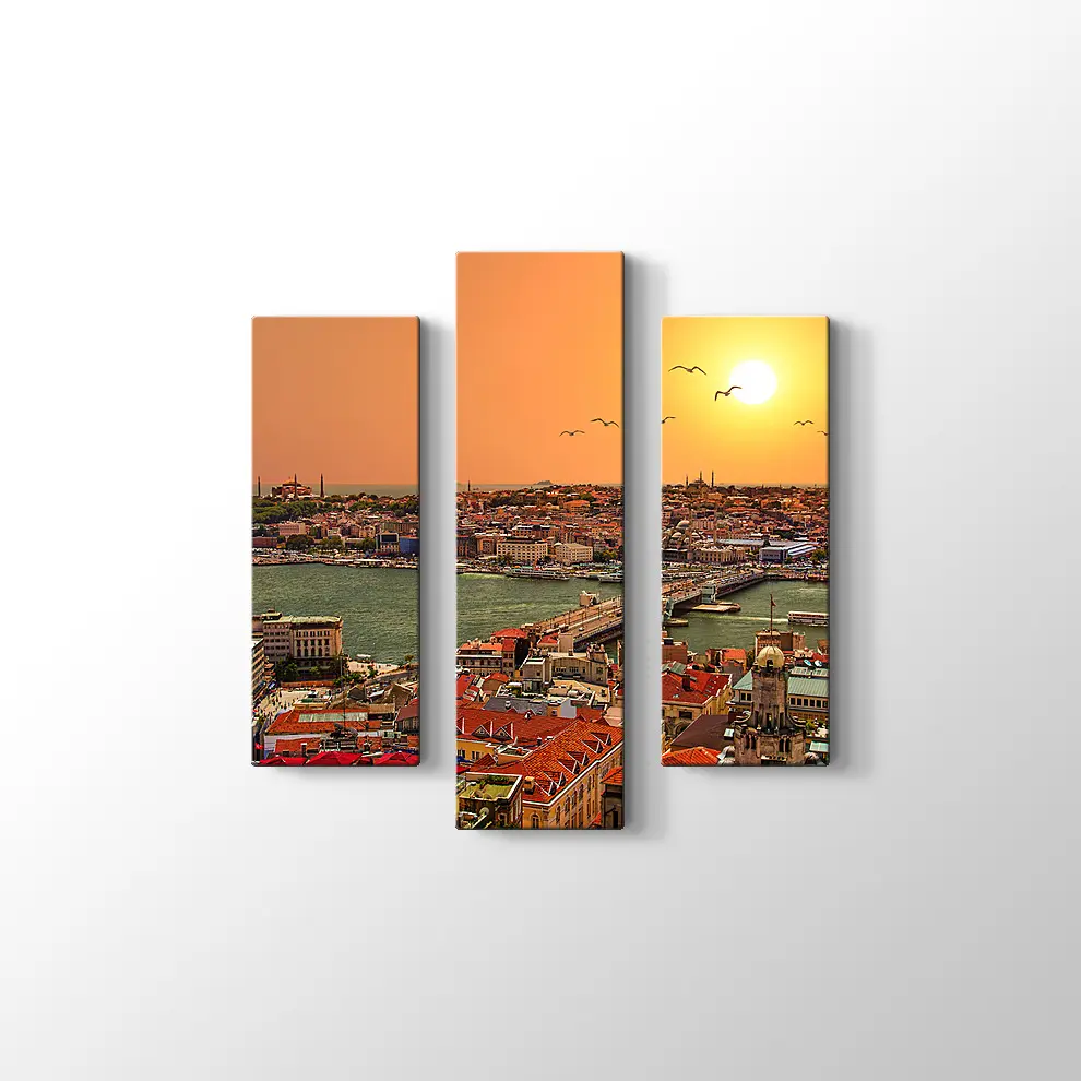 Haliç Gün Batımı Manzarası Kanvas Tablo