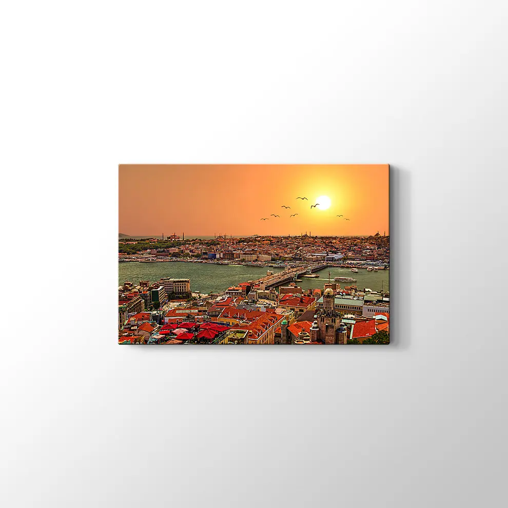 Haliç Gün Batımı Manzarası Kanvas Tablo