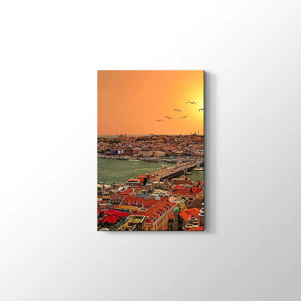 Haliç Gün Batımı Manzarası Kanvas Tablo