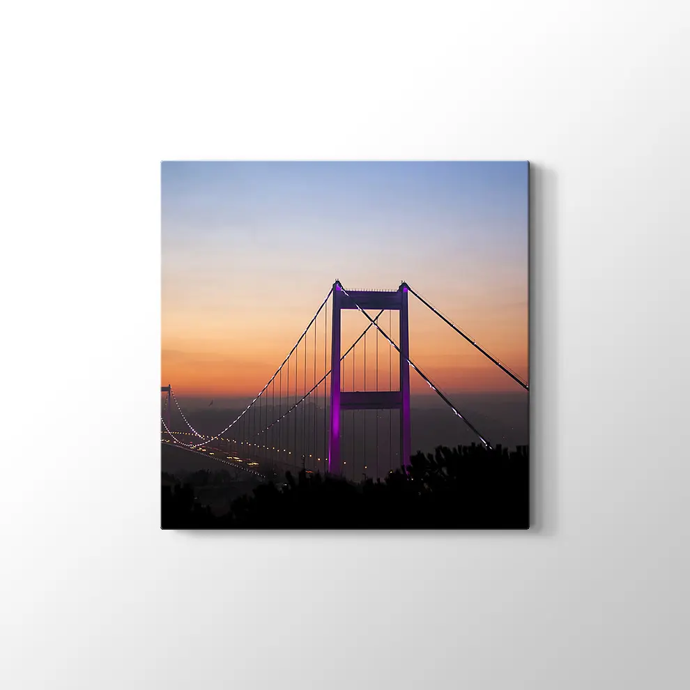 Gece Boğaz Köprüsü Kanvas Tablo