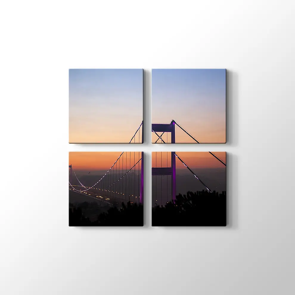 Gece Boğaz Köprüsü Kanvas Tablo