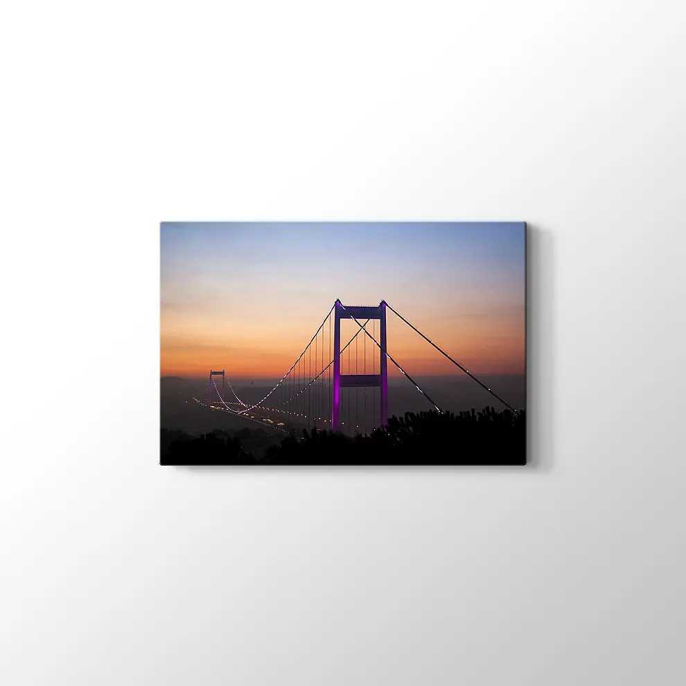 Gece Boğaz Köprüsü Kanvas Tablo