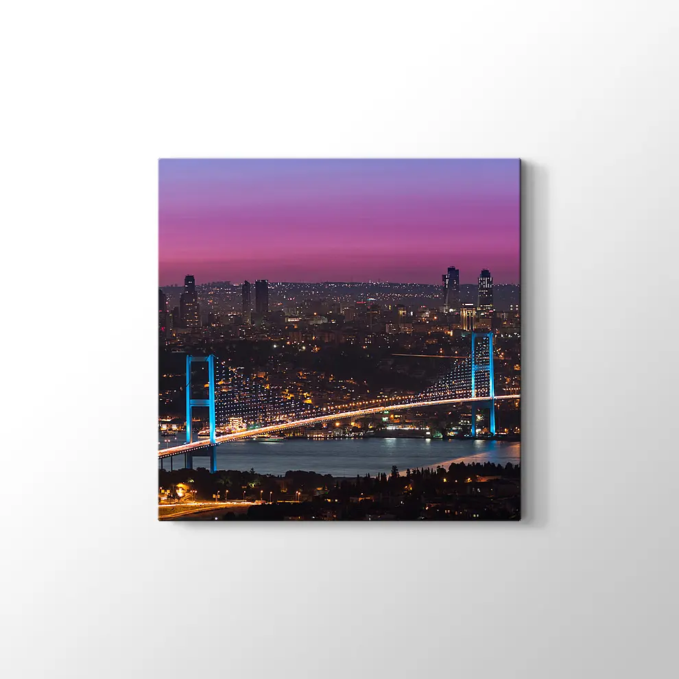 Günbatımında Bığaz Köprüsü Kanvas Tablo