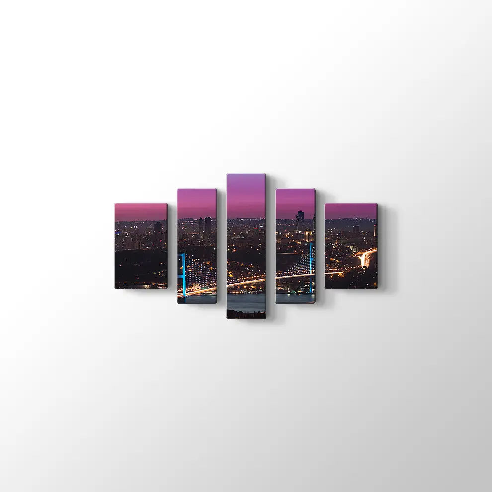 Günbatımında Bığaz Köprüsü Kanvas Tablo