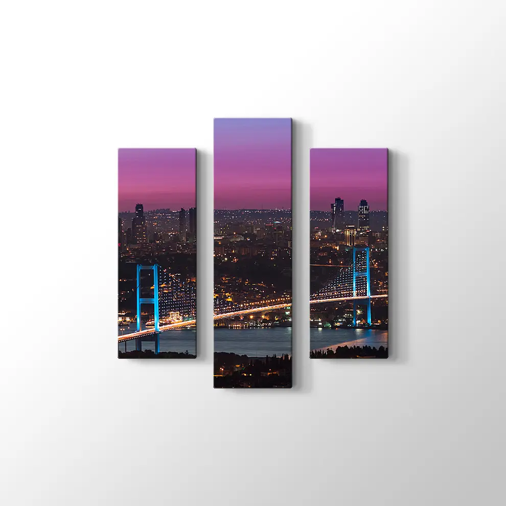 Günbatımında Bığaz Köprüsü Kanvas Tablo