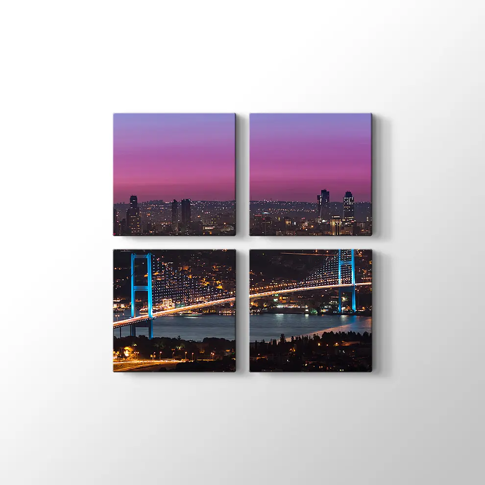 Günbatımında Bığaz Köprüsü Kanvas Tablo