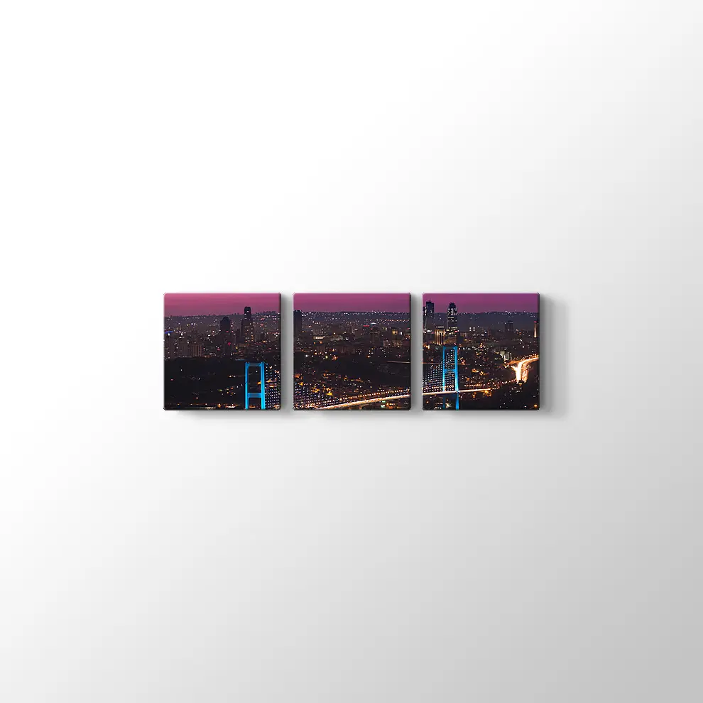 Günbatımında Bığaz Köprüsü Kanvas Tablo