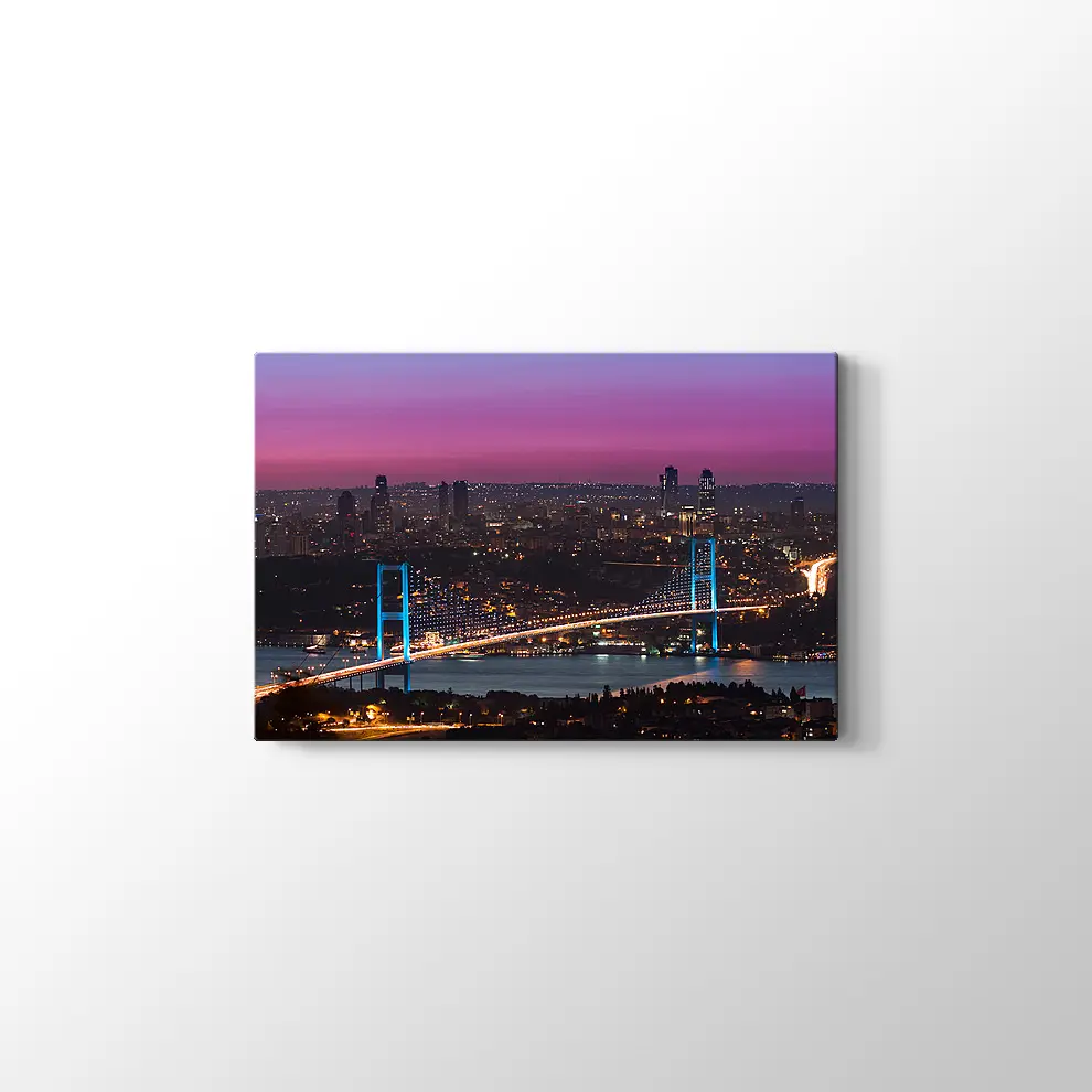 Günbatımında Bığaz Köprüsü Kanvas Tablo