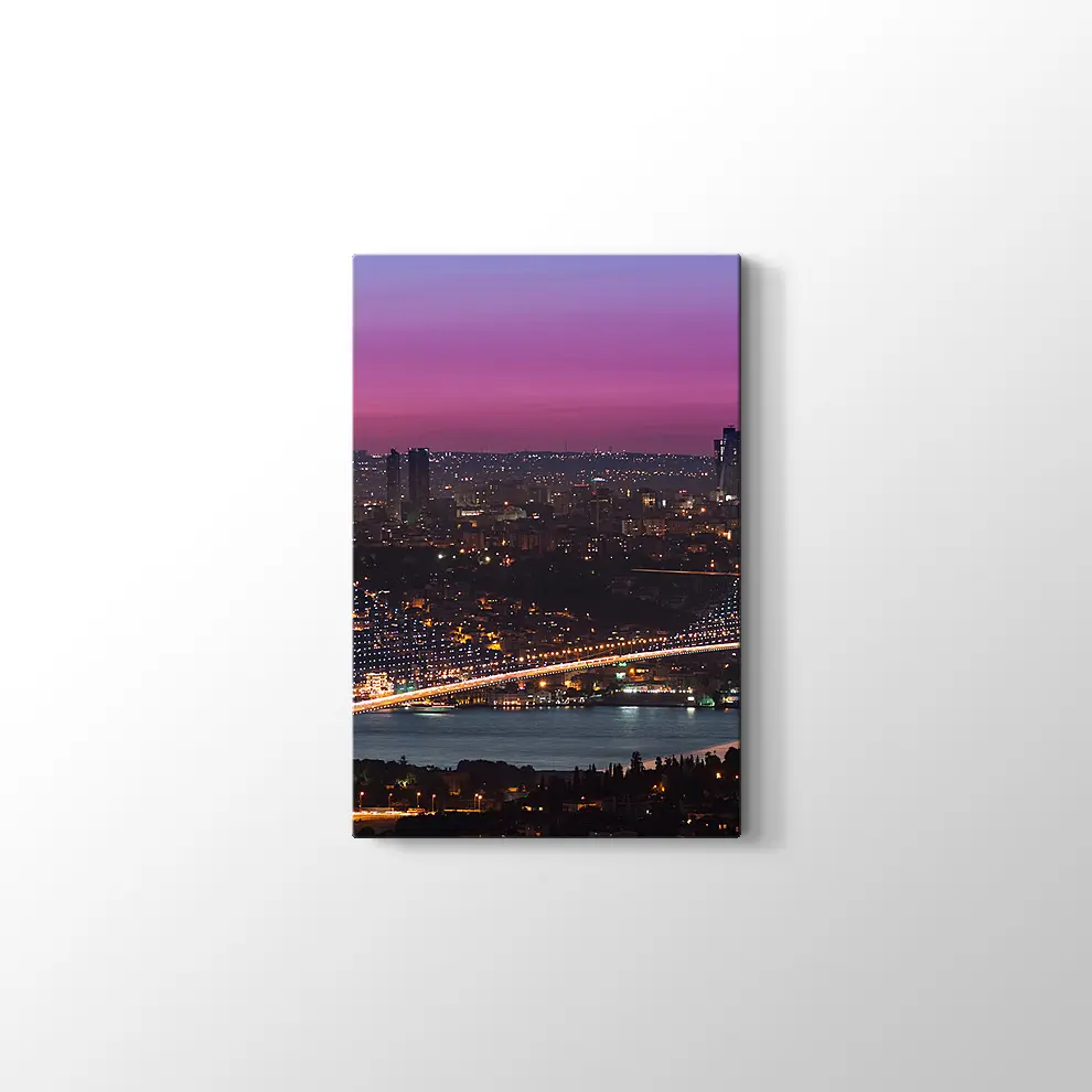 Günbatımında Bığaz Köprüsü Kanvas Tablo