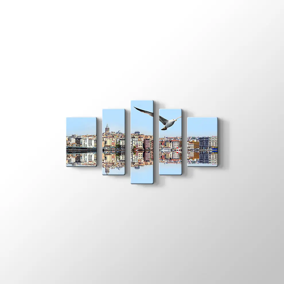 Galata Kulesine Karşı Haliç Kanvas Tablo