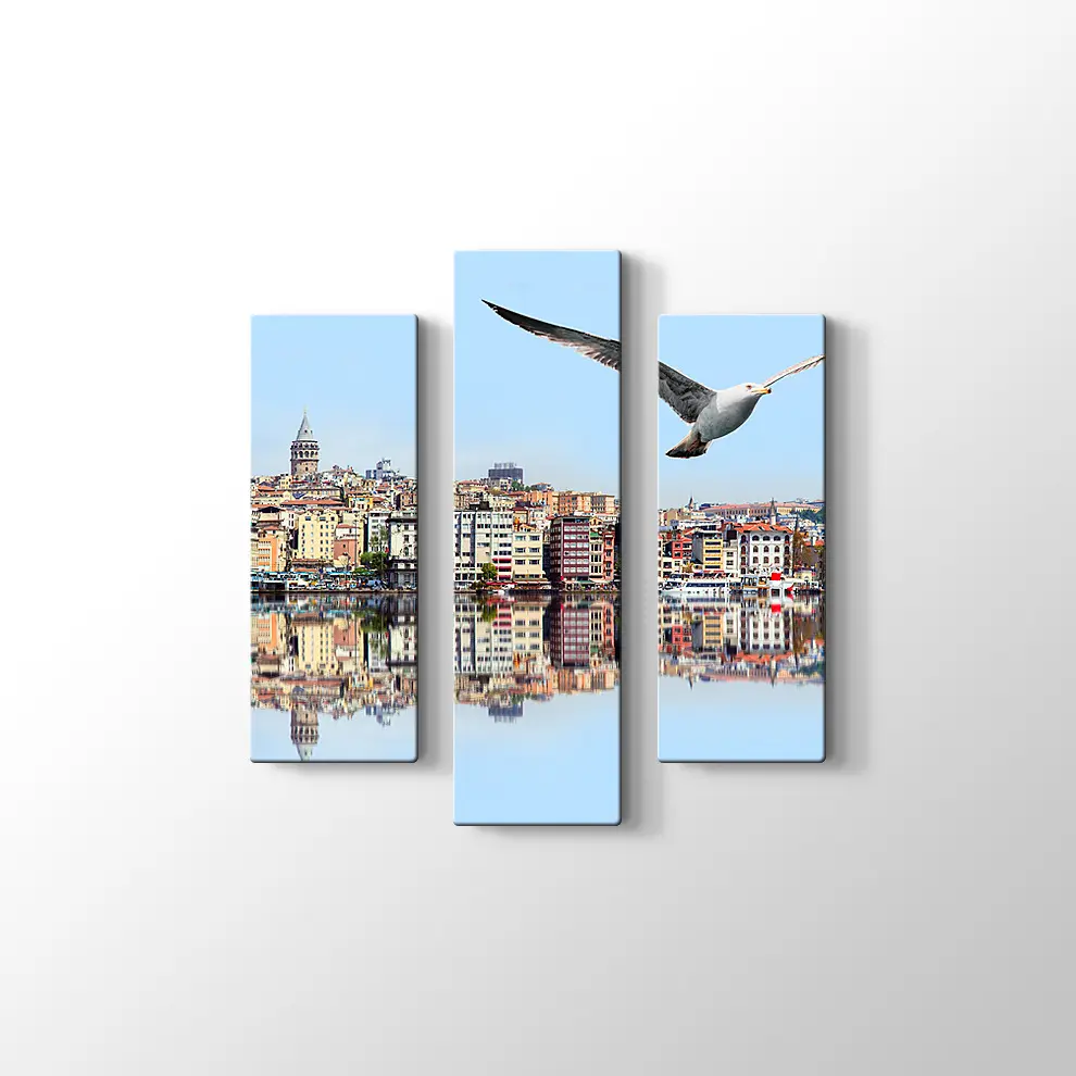 Galata Kulesine Karşı Haliç Kanvas Tablo