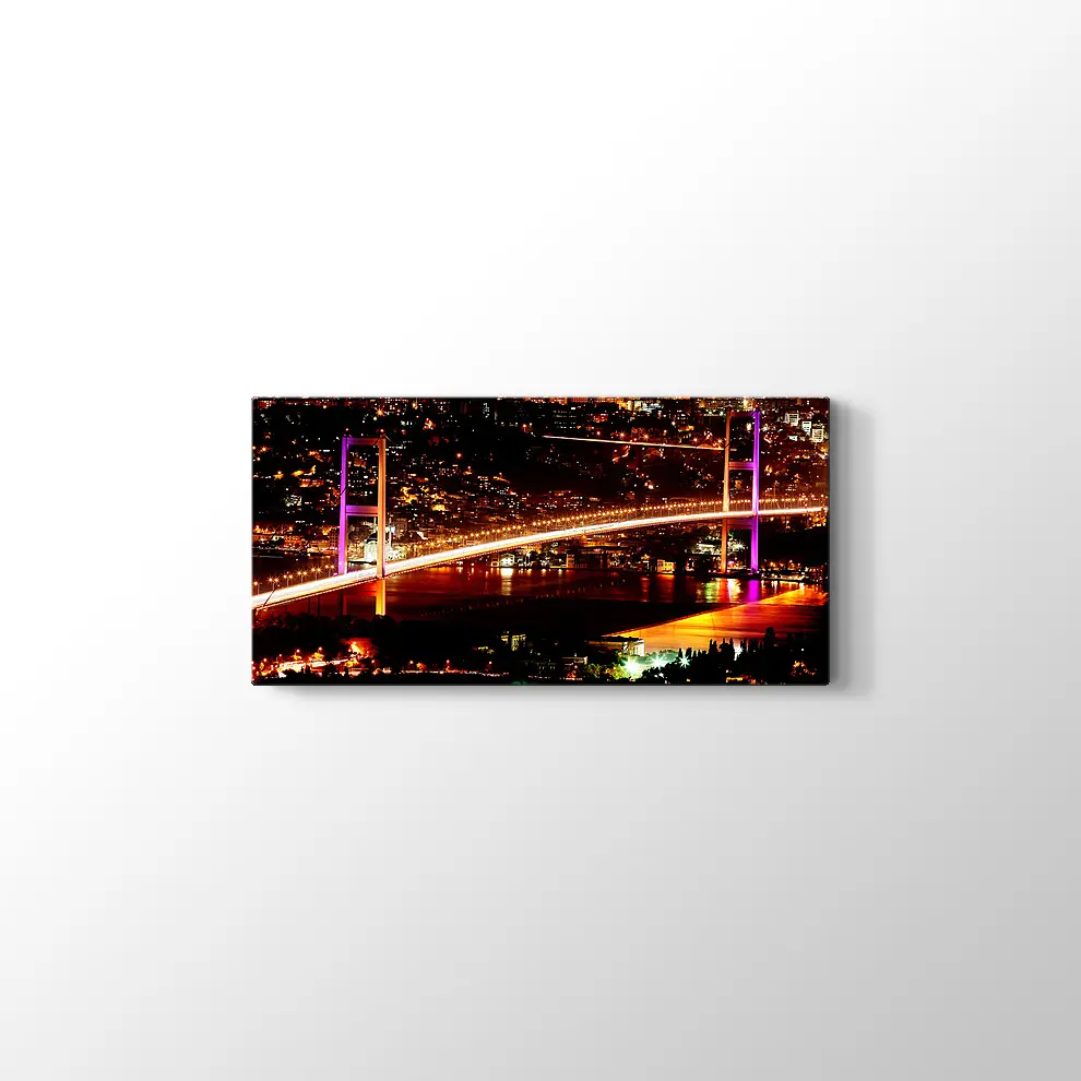 Boğaz Köprüsü Gece Manzarası Kanvas Tablo