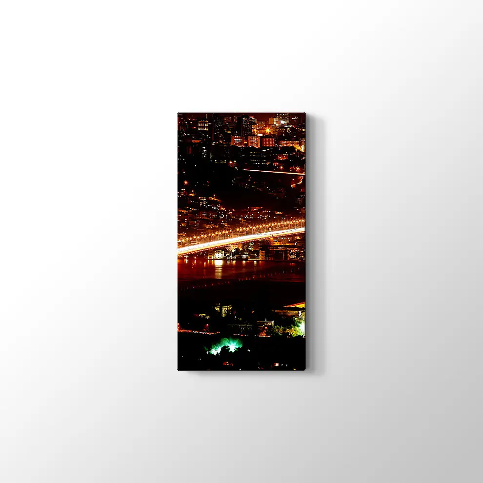 Boğaz Köprüsü Gece Manzarası Kanvas Tablo