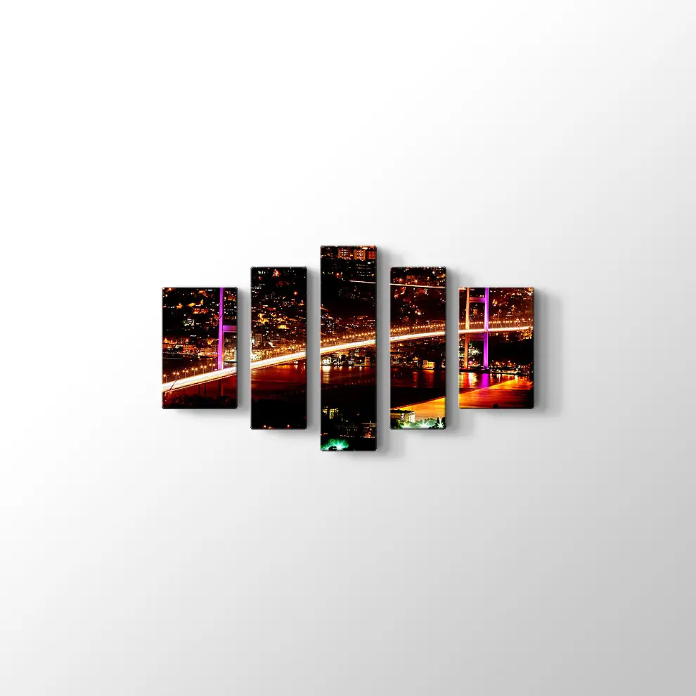 Boğaz Köprüsü Gece Manzarası Kanvas Tablo