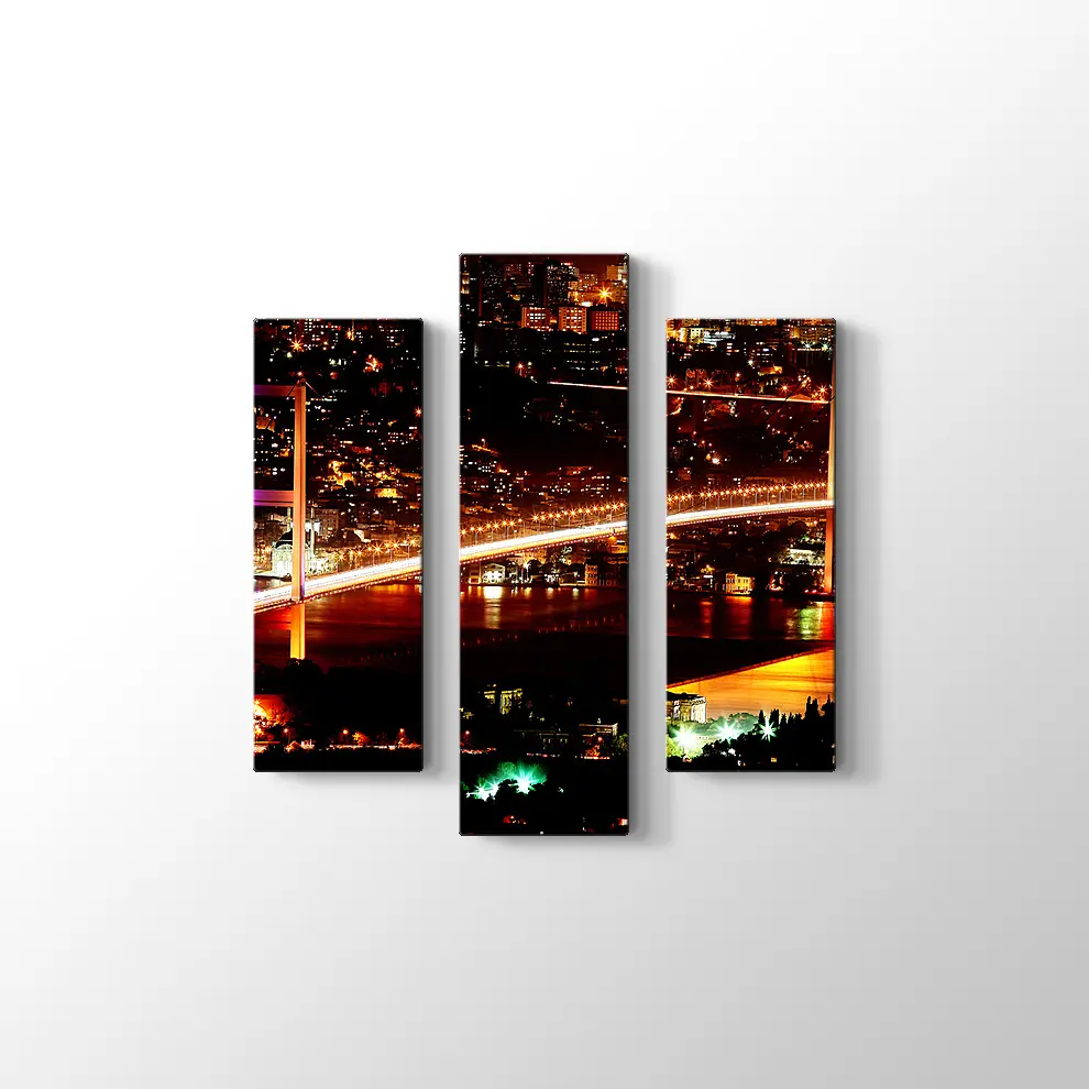 Boğaz Köprüsü Gece Manzarası Kanvas Tablo