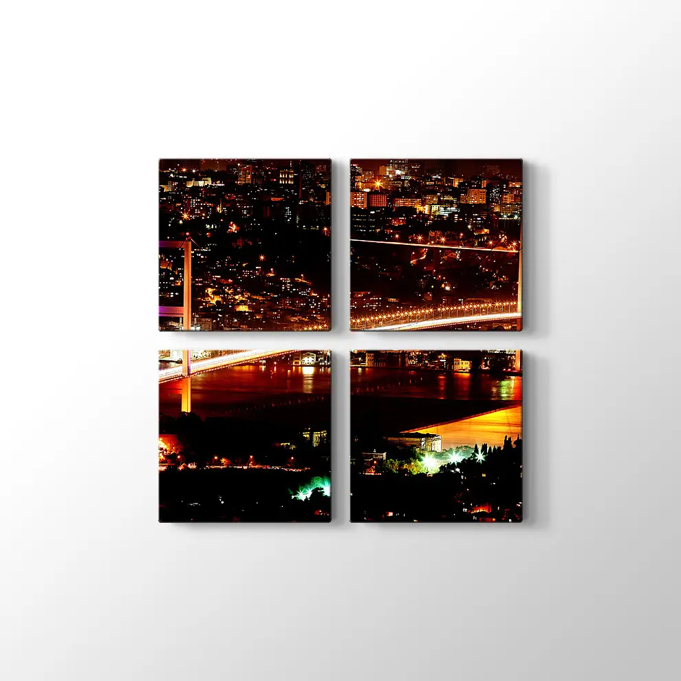 Boğaz Köprüsü Gece Manzarası Kanvas Tablo