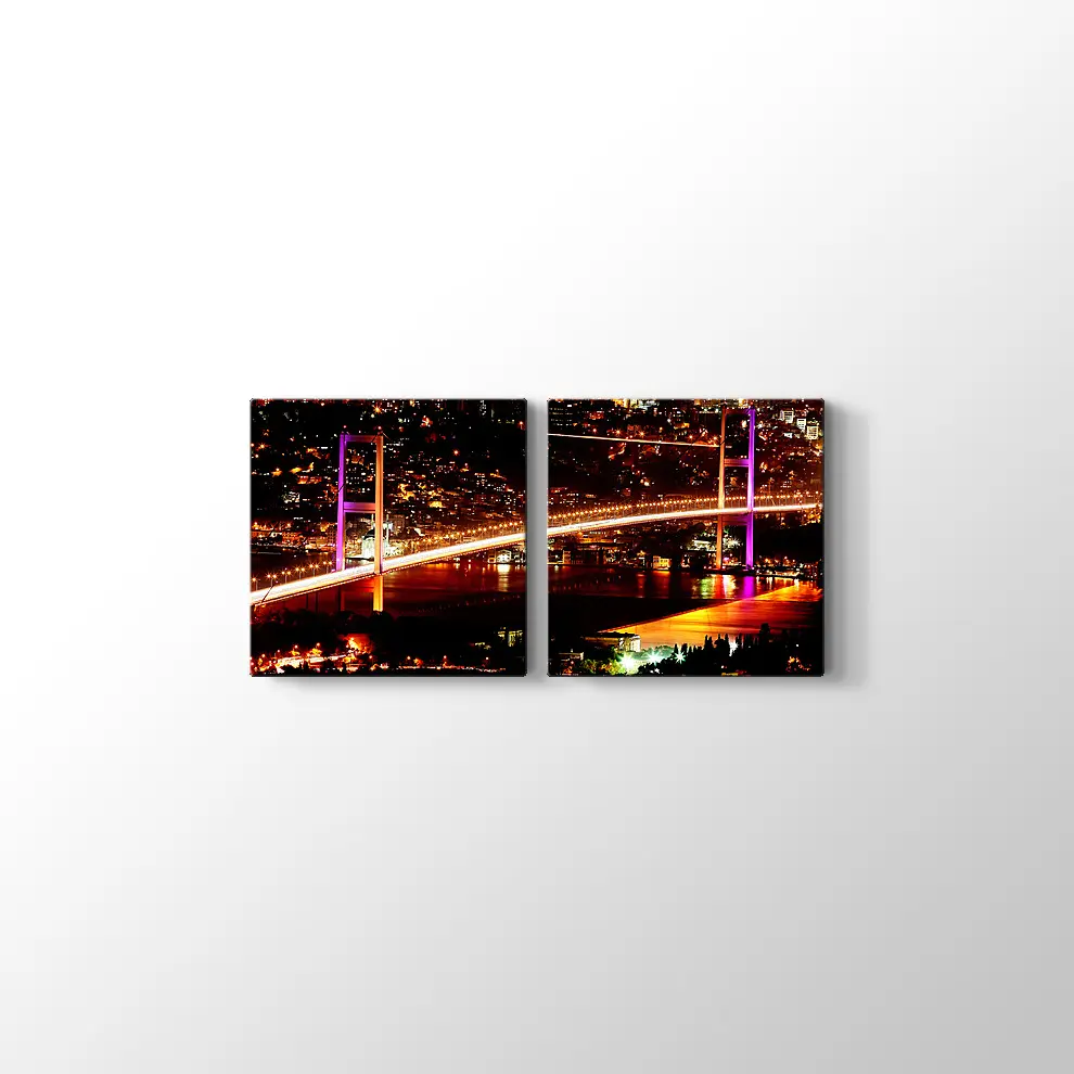 Boğaz Köprüsü Gece Manzarası Kanvas Tablo