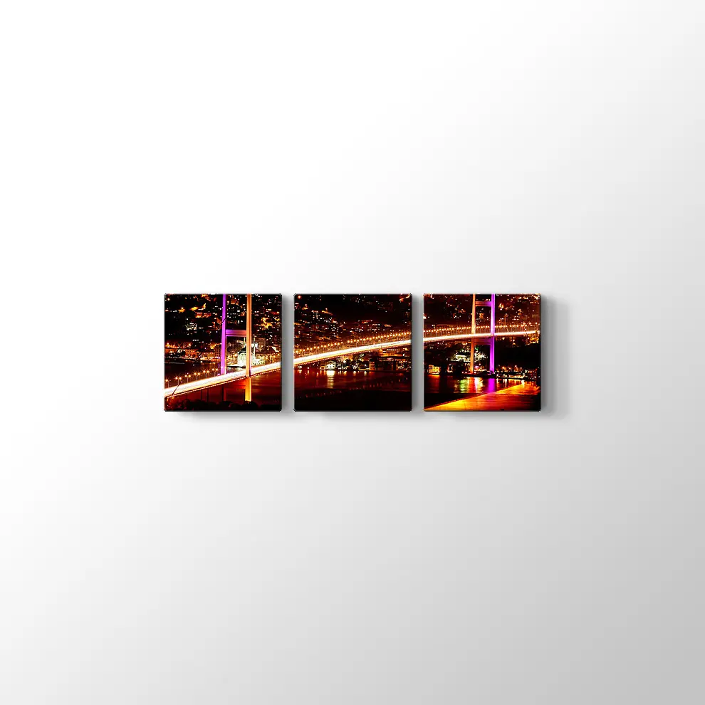 Boğaz Köprüsü Gece Manzarası Kanvas Tablo