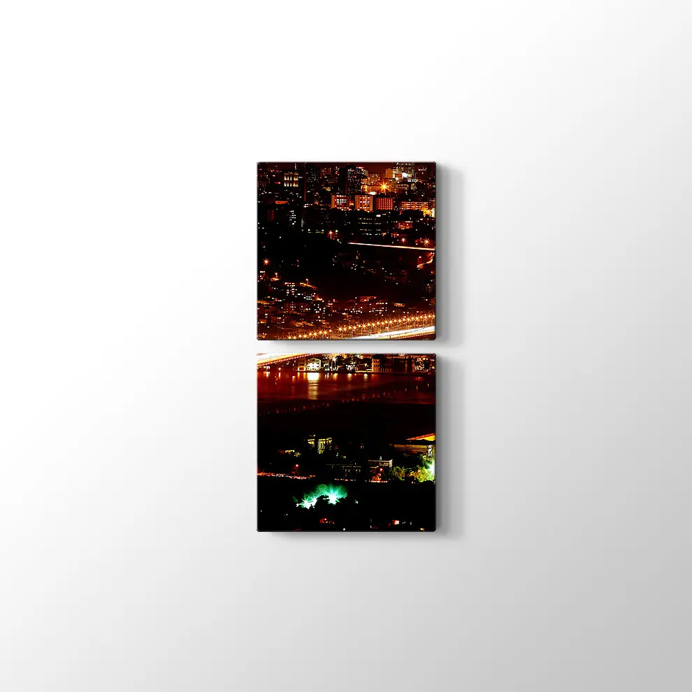 Boğaz Köprüsü Gece Manzarası Kanvas Tablo