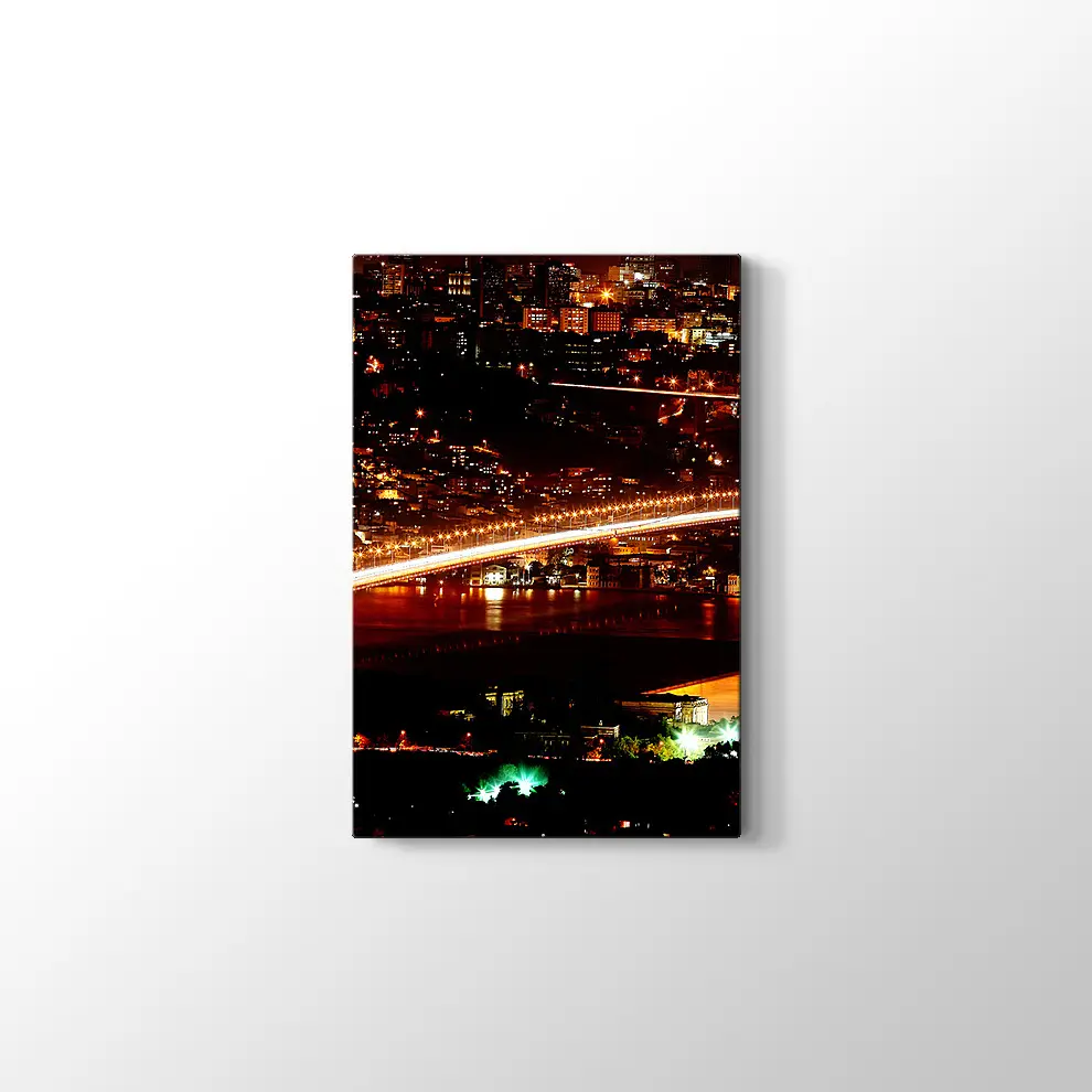 Boğaz Köprüsü Gece Manzarası Kanvas Tablo