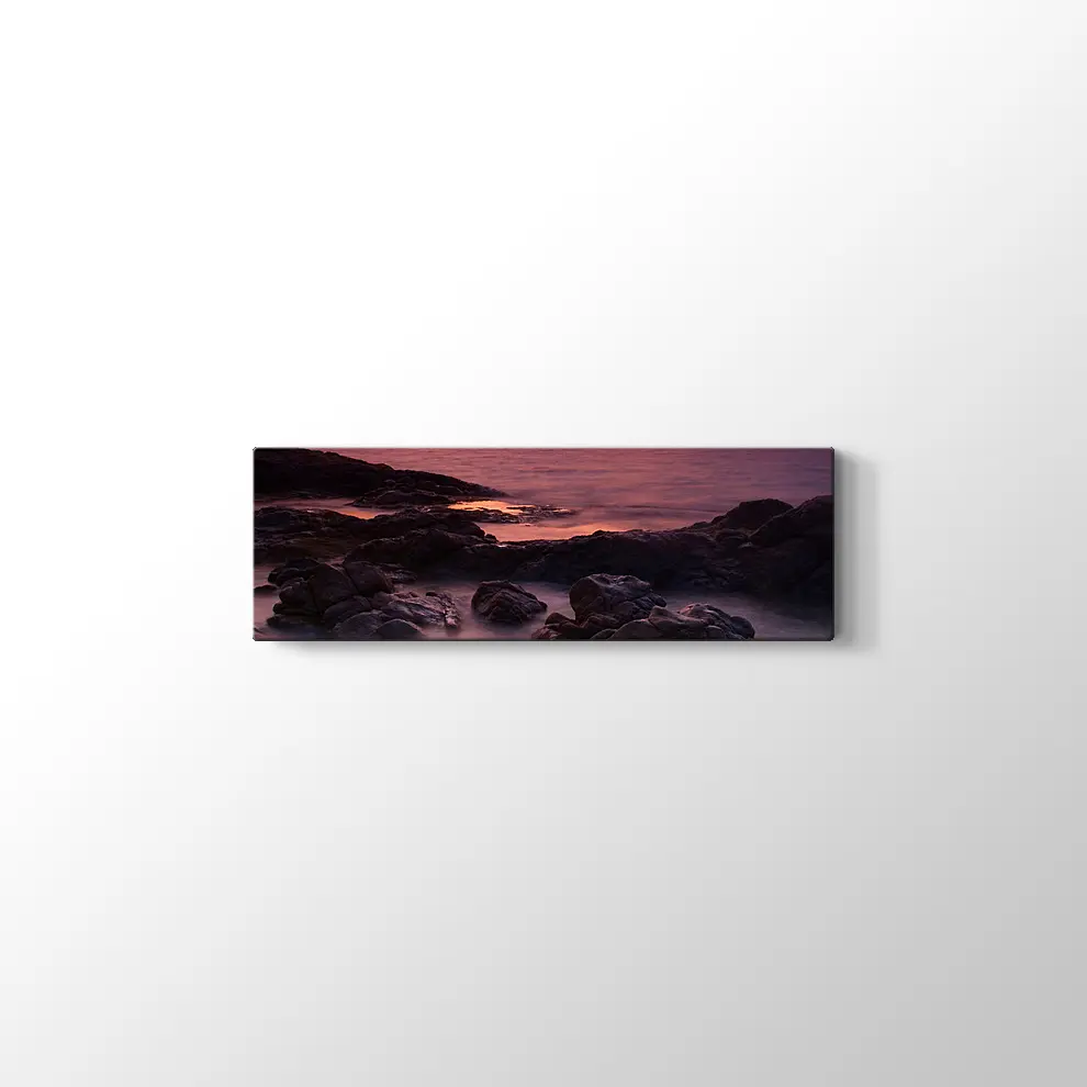 Kayalıklarda Gün Batımı Kanvas Tablo