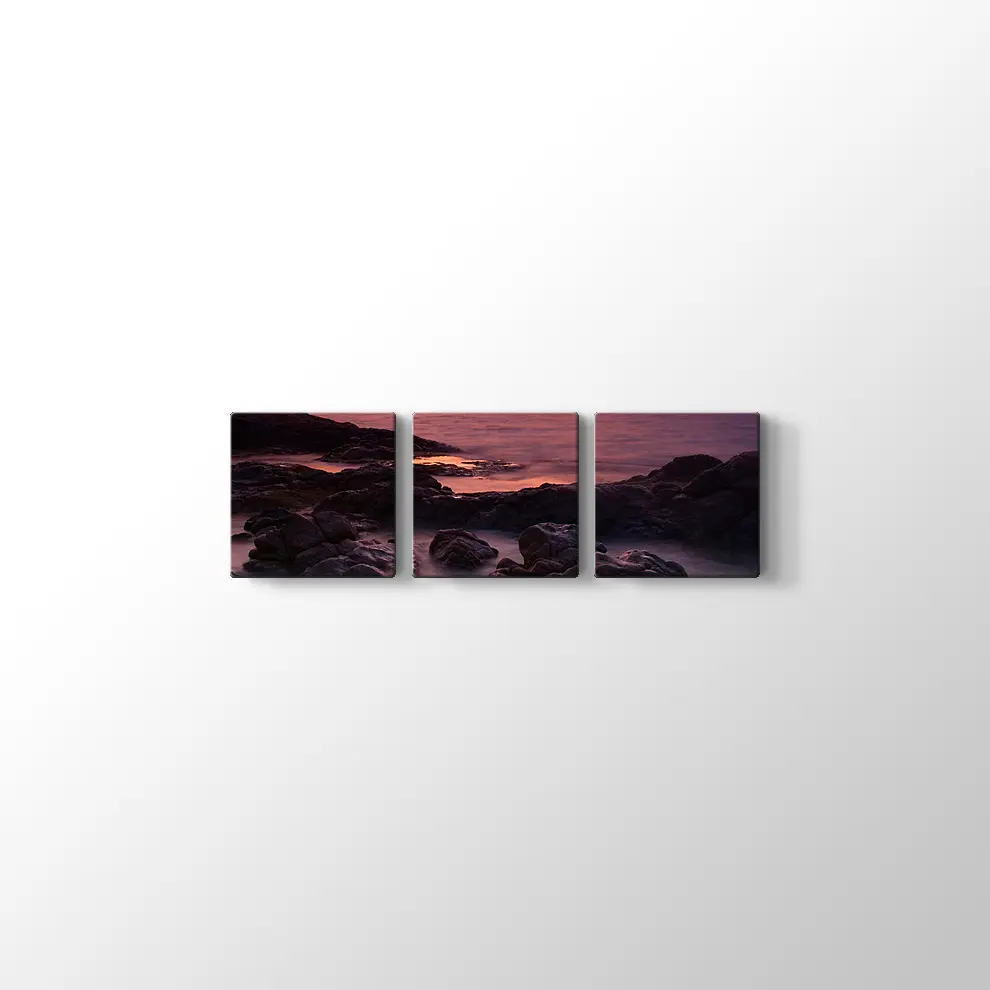 Kayalıklarda Gün Batımı Kanvas Tablo