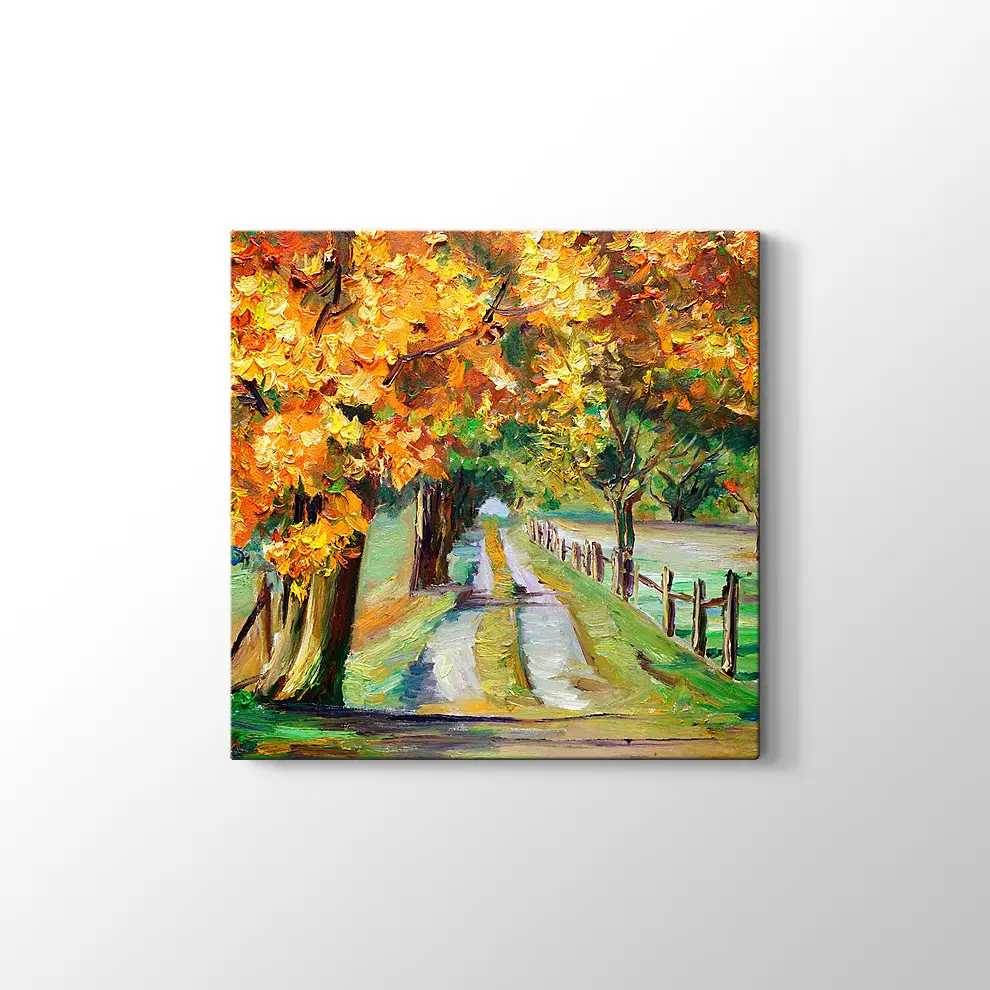 Akçaağaçlı Köy Yolu Kanvas Tablo