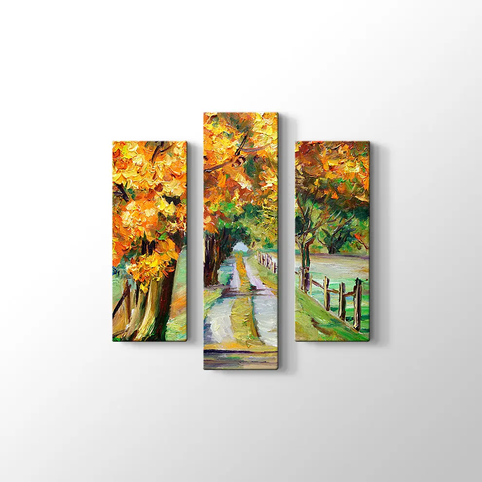 Akçaağaçlı Köy Yolu Kanvas Tablo