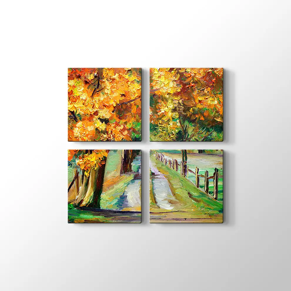 Akçaağaçlı Köy Yolu Kanvas Tablo