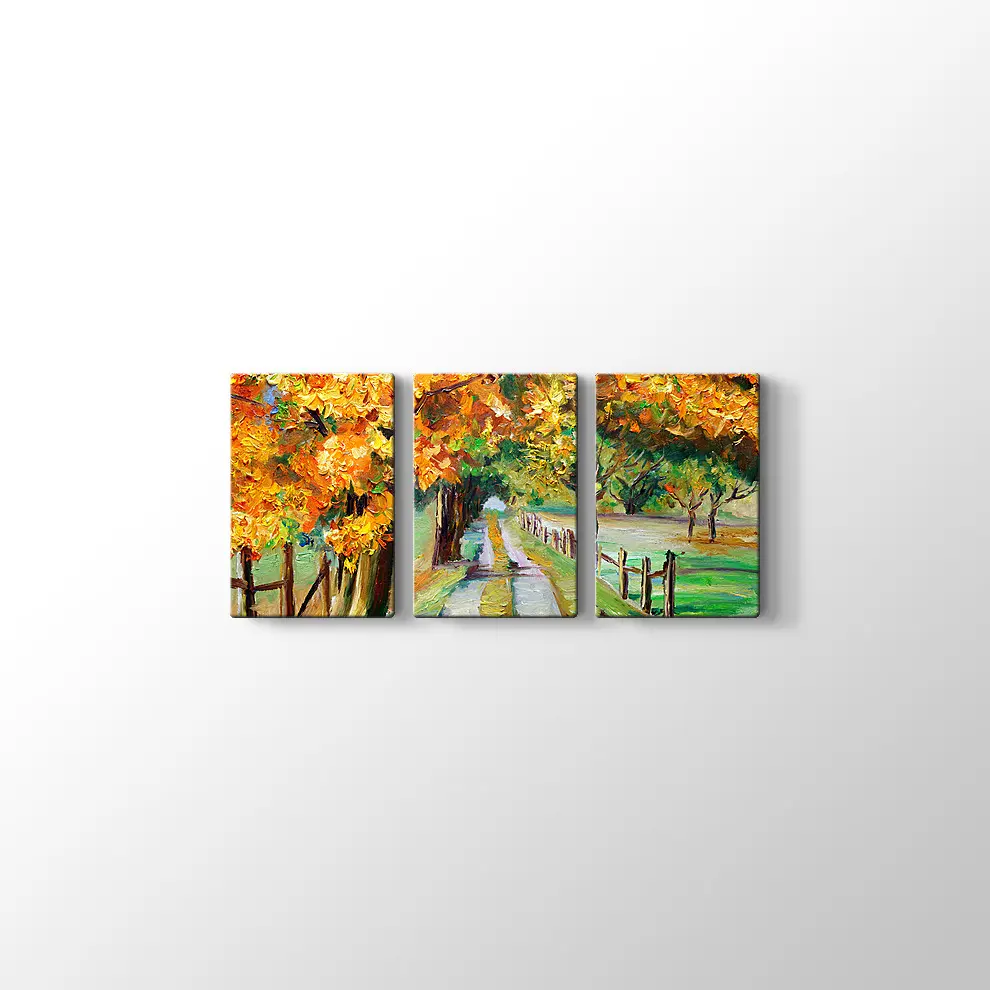 Akçaağaçlı Köy Yolu Kanvas Tablo