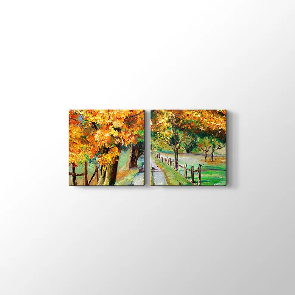 Akçaağaçlı Köy Yolu Kanvas Tablo