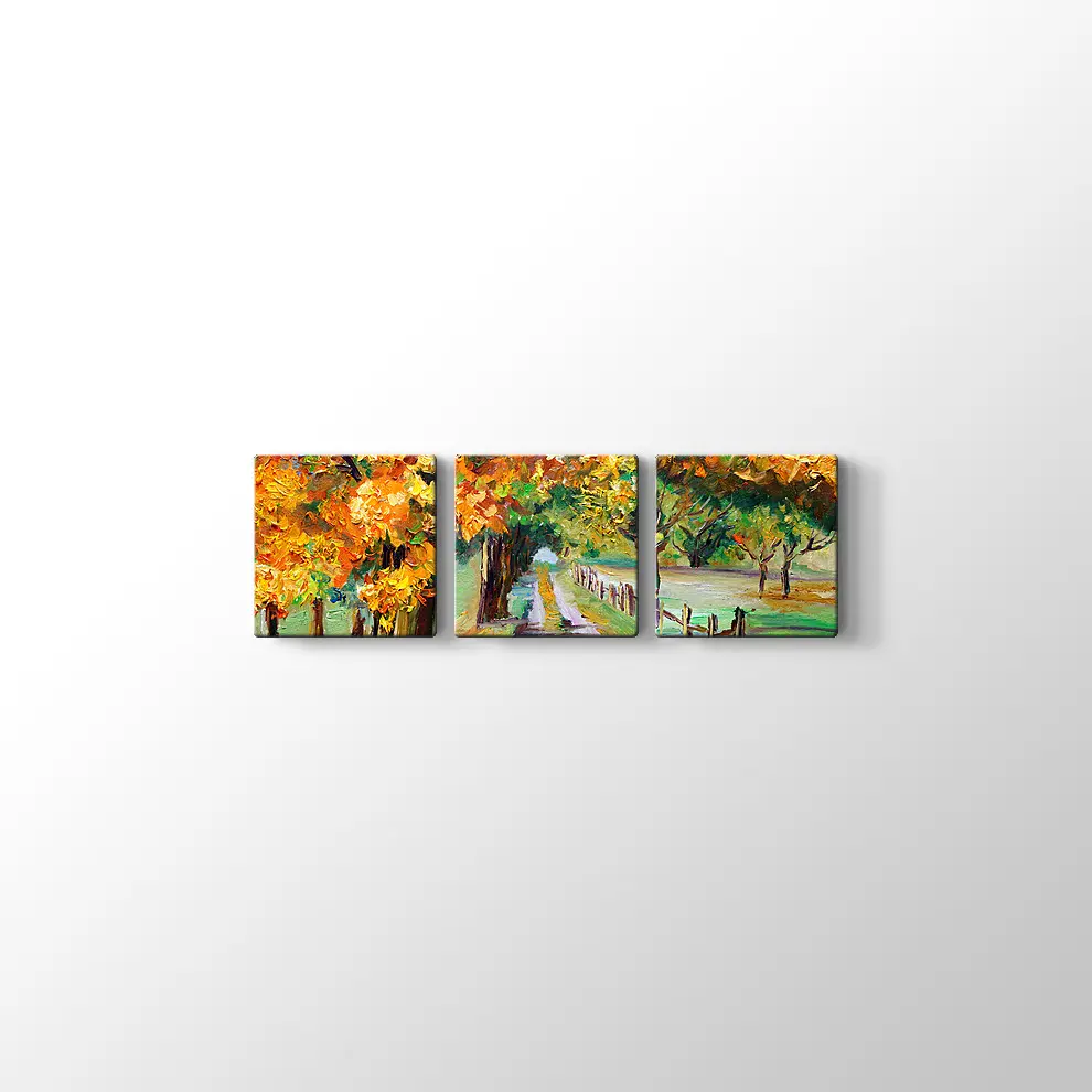 Akçaağaçlı Köy Yolu Kanvas Tablo