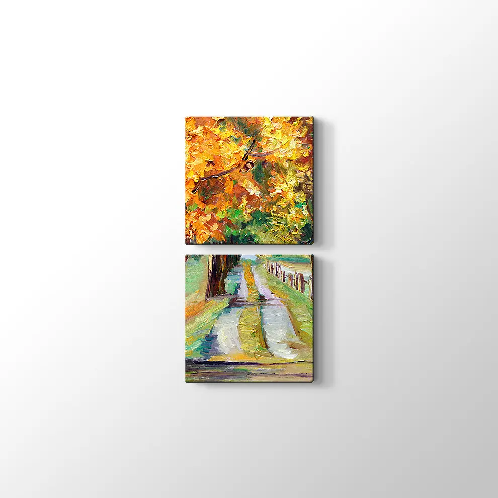 Akçaağaçlı Köy Yolu Kanvas Tablo