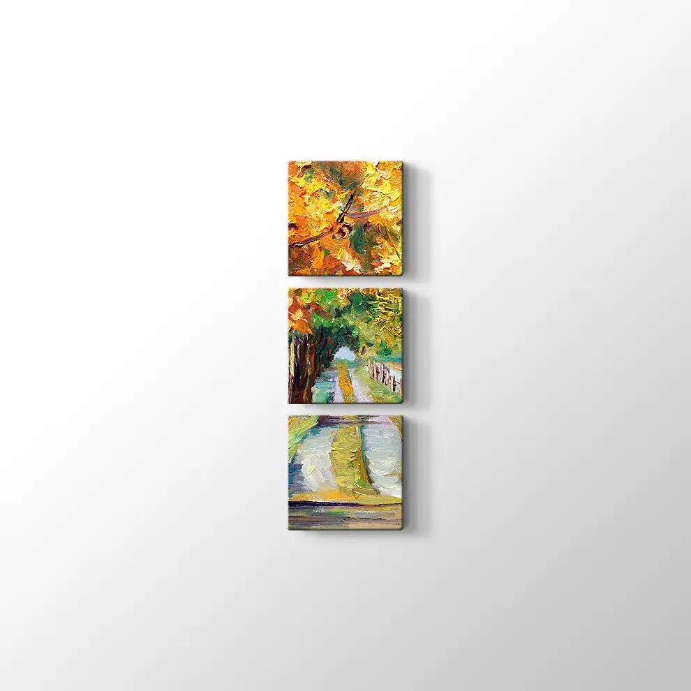 Akçaağaçlı Köy Yolu Kanvas Tablo