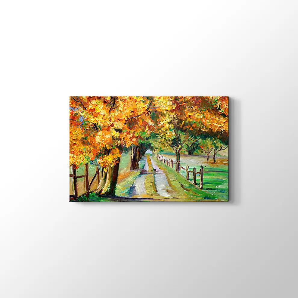 Akçaağaçlı Köy Yolu Kanvas Tablo