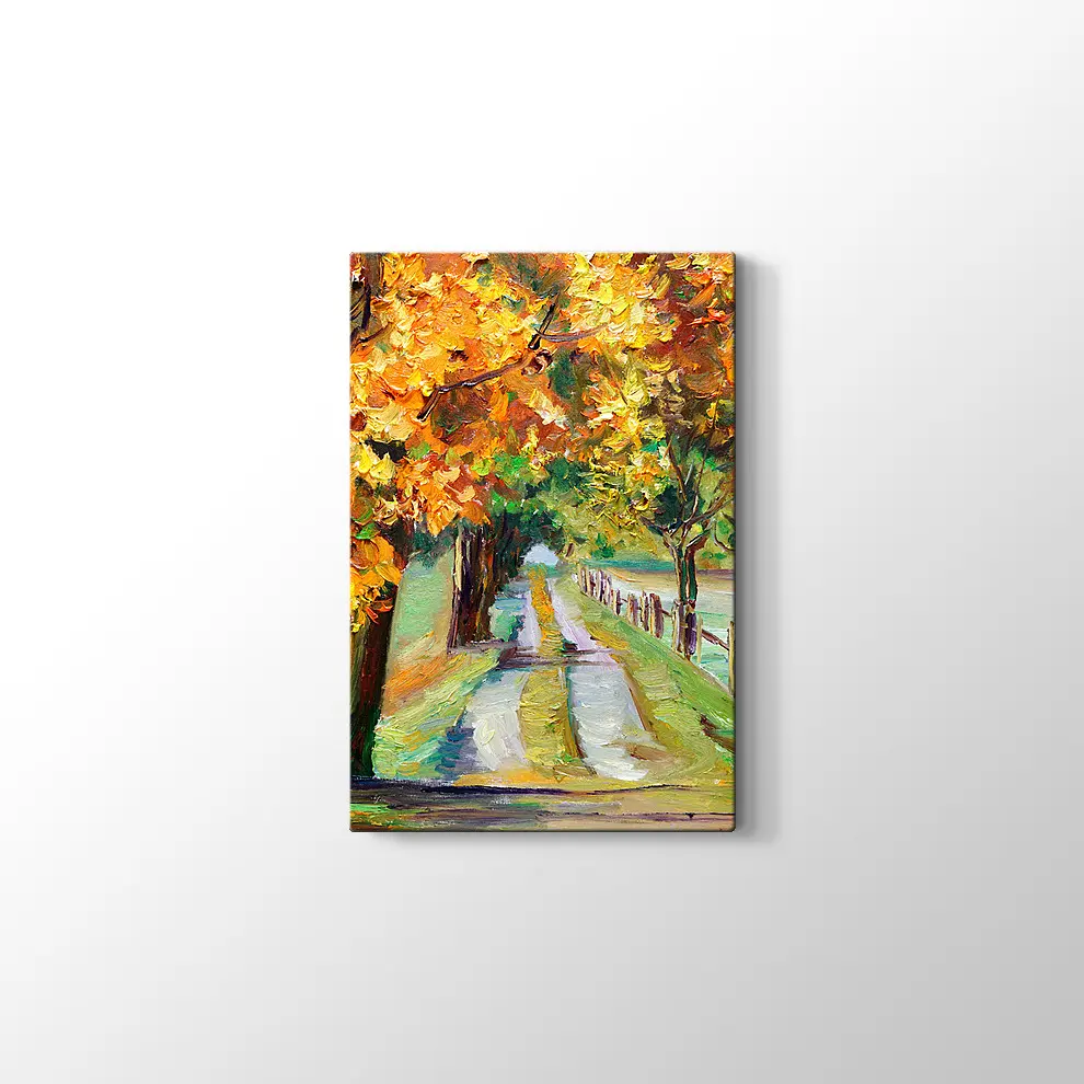 Akçaağaçlı Köy Yolu Kanvas Tablo