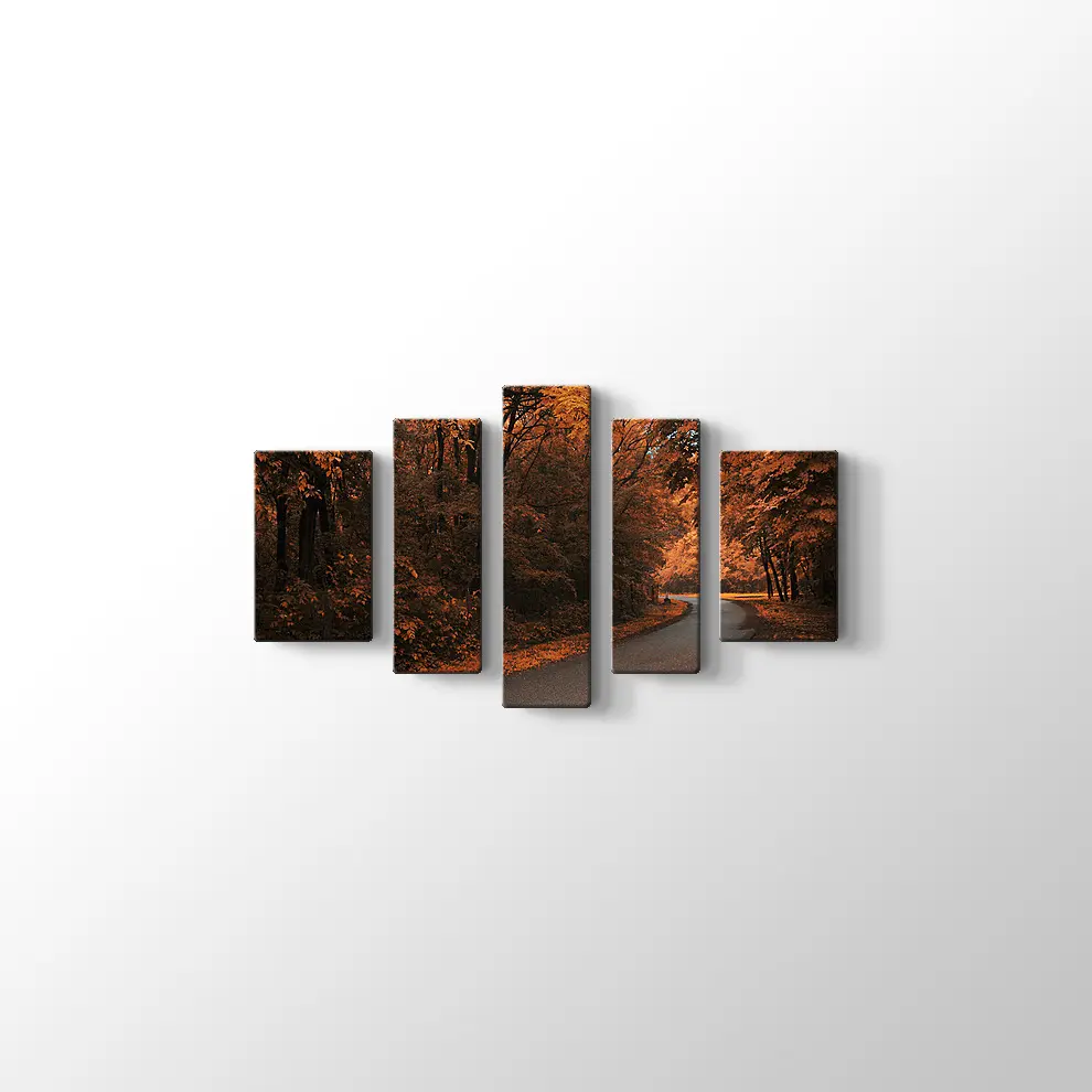 Sonbahar Orman Yolu Kanvas Tablo