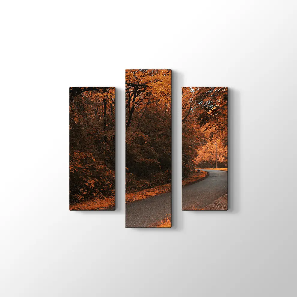 Sonbahar Orman Yolu Kanvas Tablo